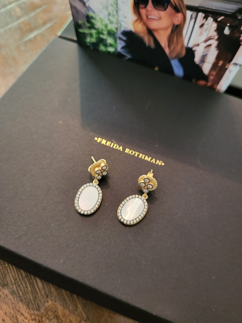 Frieda Rothman Mother-of-Pearl Drop Earrings